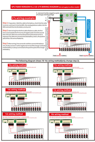 Li-ion/Lifepo4 3s-21s 100a BMS W/ LOW TEMP CUTOFF