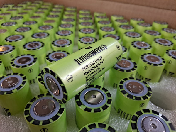 Box of 100 A123 26650 3.2v 2500mah ANR26650M1B Cells