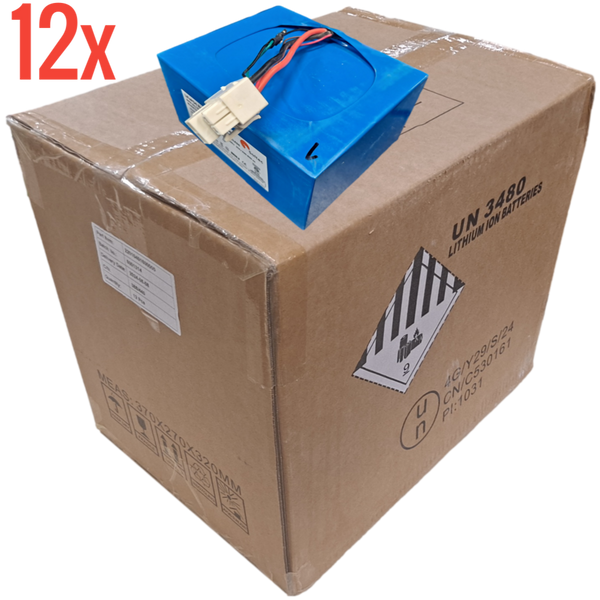 Full Case - 12x 25.6v 6ah 153.6wh Lifepo4 Batteries with BMS (24v)