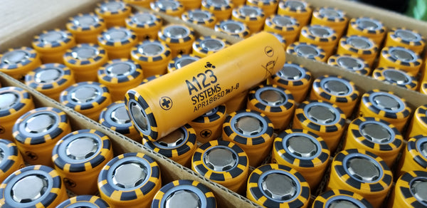 100 A123 18650 APR18650M1B 1100mah Lifepo4 Batteries (New)