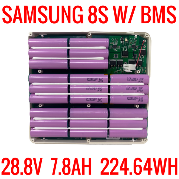 SAMSUNG 8S 28.8v 7.8ah 225wh w/ BMS - NO CASE