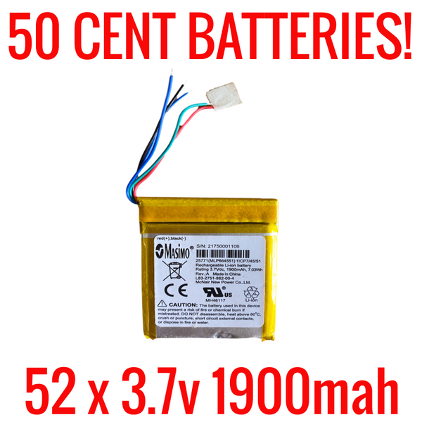 3.7v 1900mah Battery Lot for Salvage