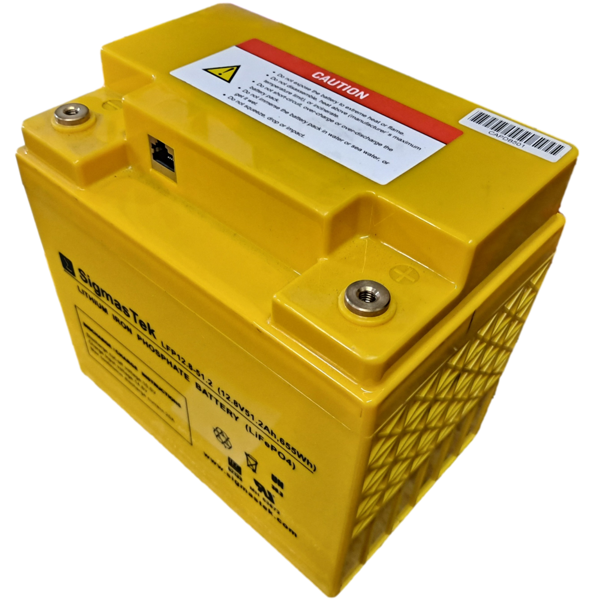 Sigmas Tek 12.8v 51.2ah Lifepo4 Battery with BMS Battery Hookup