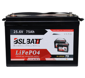 New 25.6v 75ah 1.92kWh Lifepo4 Battery with BMS - 24v
