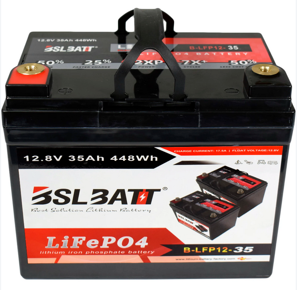 New 12.8v 35ah 448Wh Lifepo4 Battery with BMS - 12v