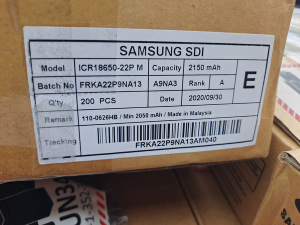 New Samsung ICR18650-22P 18650 Lithium Ion Cells