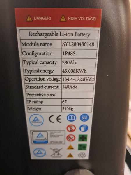 New 48x 3.2v 280ah 43kWh Lifepo4 - 12/24/36/48/72v