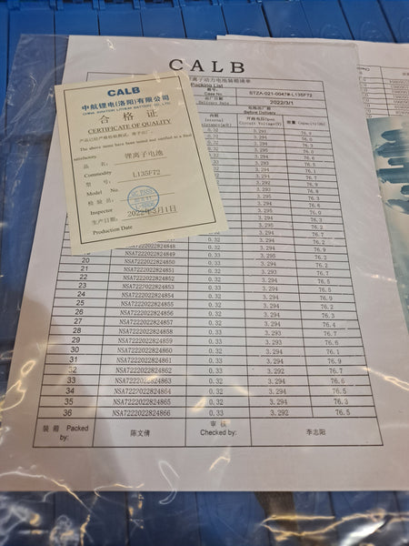 New Calb 3.2v 72ah Lifepo4 Prismatic Cell L135F72