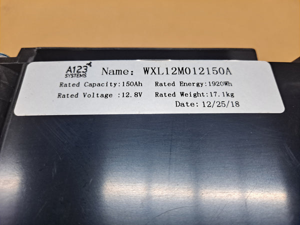 A123 12.8v 150ah 1.92kWh Lifepo4 Battery - $125/kWh