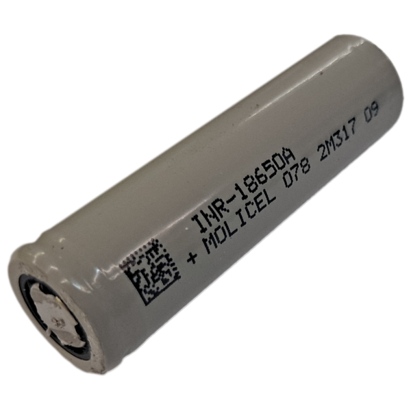 New Battery with 2x 3.6v 2500mah 18650 Power Cells - Molicel INR-18650A