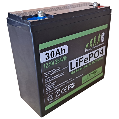 New 12.8v 30ah Lifepo4 Battery - Series 12/24/36/48v