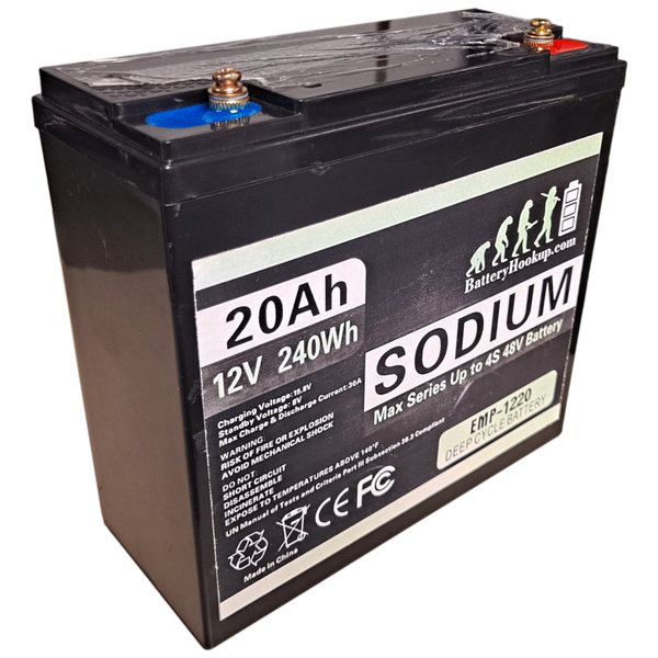 Battery Hookup Sodium Ion 12v 20ah Battery - 12/24/36/48v