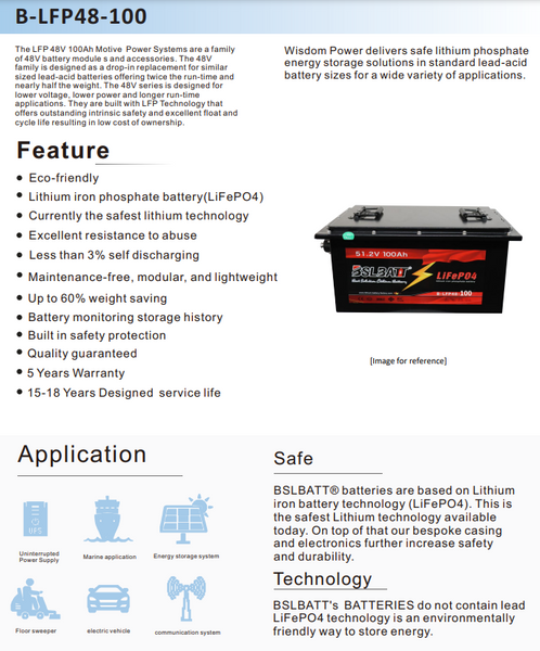 New 51.2v 100ah 5.12kWh Lifepo4 Battery with BMS - 48v