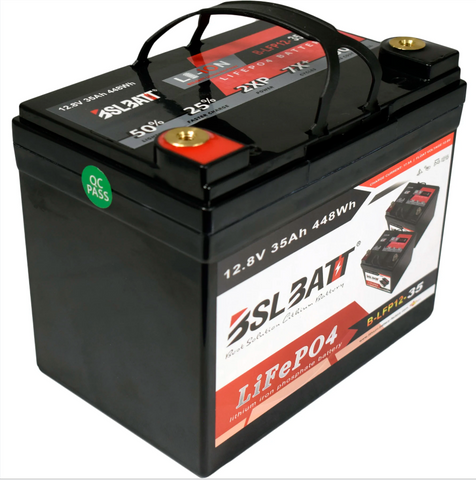 New 12.8v 35ah 448Wh Lifepo4 Battery with BMS - 12v
