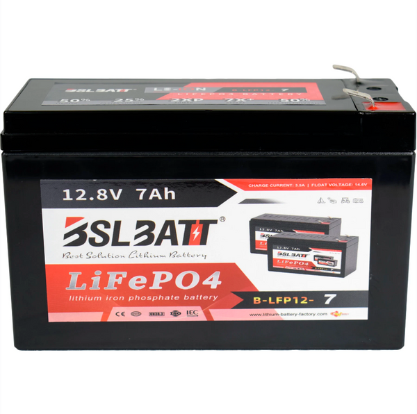 12.8v 7ah 89.6Wh Lifepo4 Battery with BMS - 12v