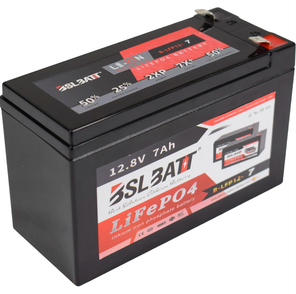 12.8v 7ah 89.6Wh Lifepo4 Battery with BMS - 12v