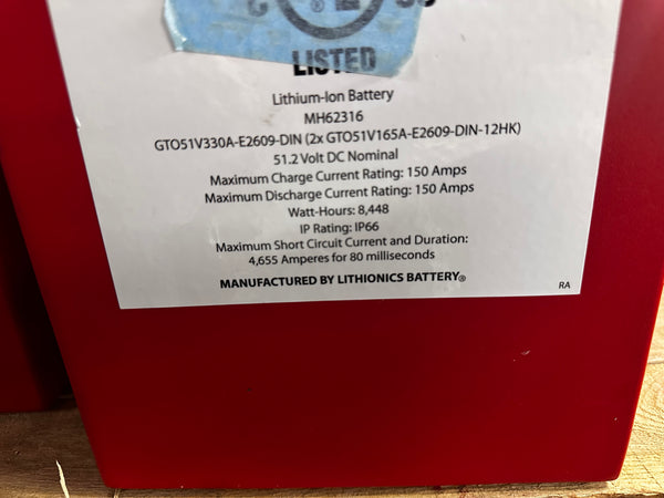Used 51.2v 165ah 8448wh Lifepo4 Battery - Needs BMS - Missing Negative Post