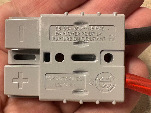 Anderson SB50a Connector + 8 Gauge Wire + Ring Terminals