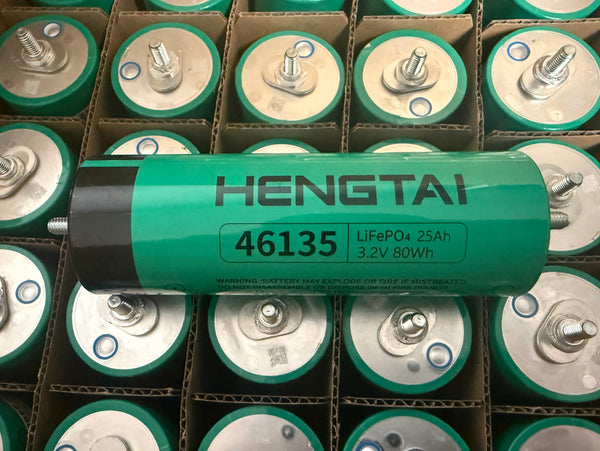 New Hengtai 3.2V 25Ah 46135 LiFePO4 Cells with Cell Holders & Busbars