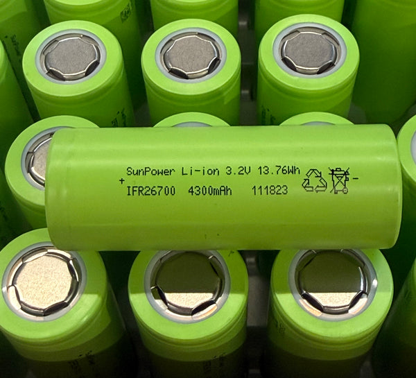 26700 3.2V 4300mAh LiFePO4 Battery Cells - Overstock!