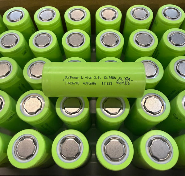 26700 3.2V 4300mAh LiFePO4 Battery Cells - Overstock!