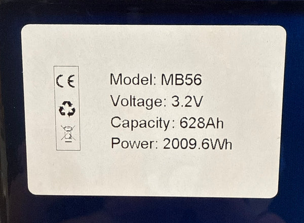 New Case 2x EVE MB56 3.2V 628Ah LiFePO4 + Busbars & Nuts!