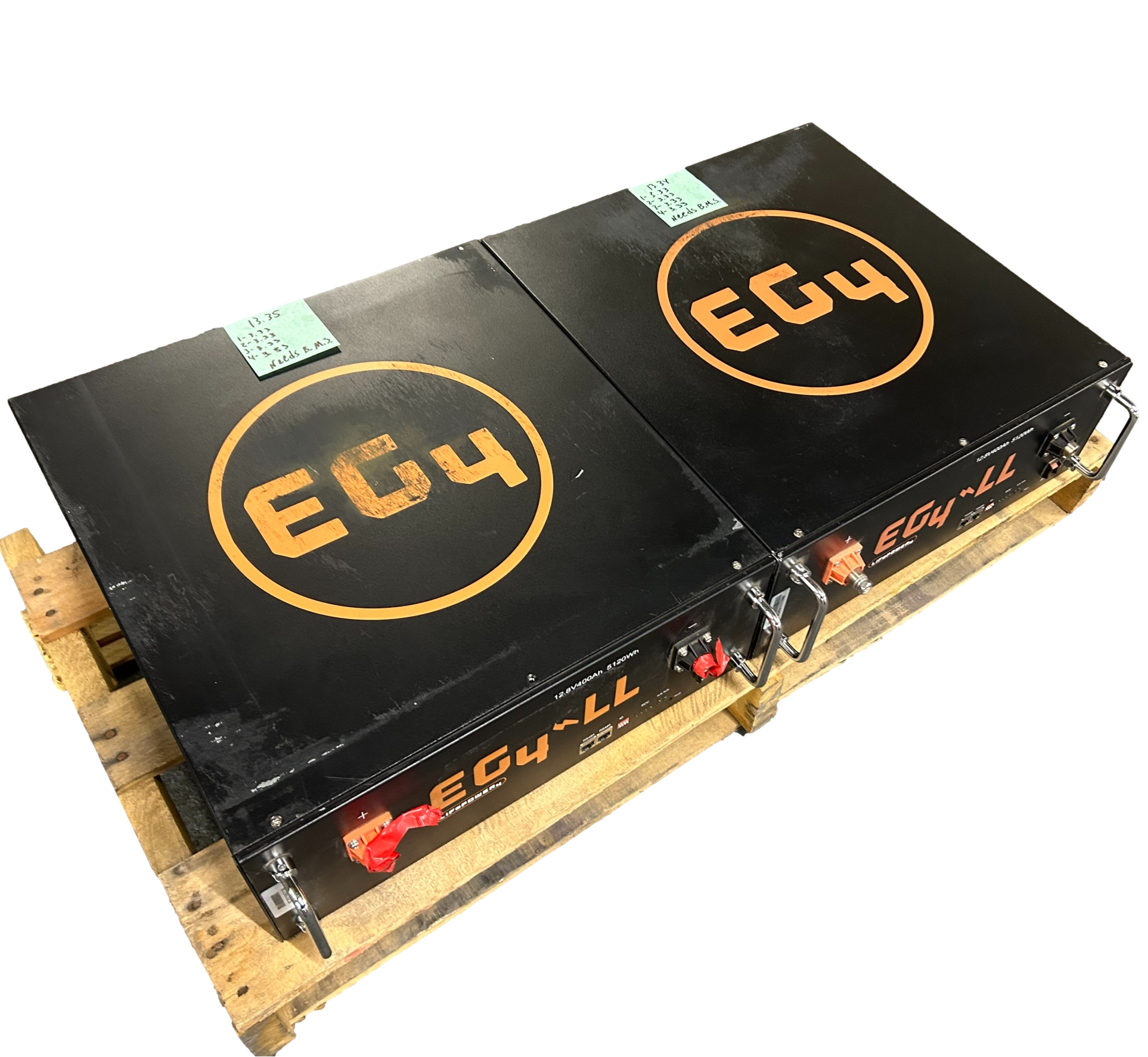 2x 12.8v 400ah 5.12kWh Lifepo4 Batteries 4s 12v Rack Mount