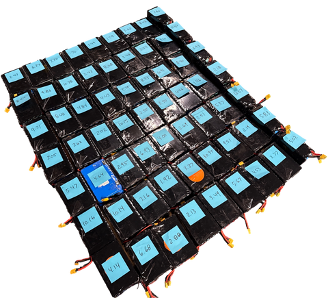 63x 4s6p 12.8v Lifepo4 Batteries with BMS - 1512 Cells