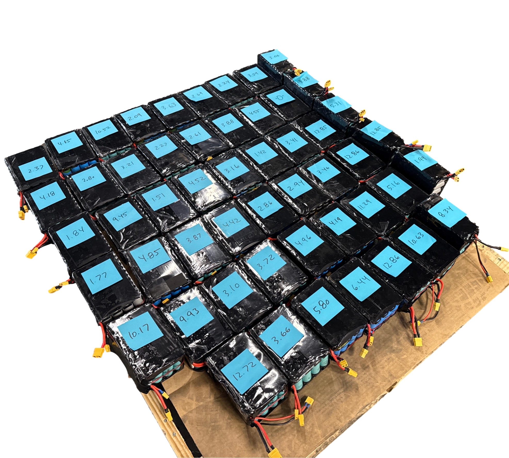 52x 4s6p 12.8v Lifepo4 Batteries with BMS - 1248 Cells