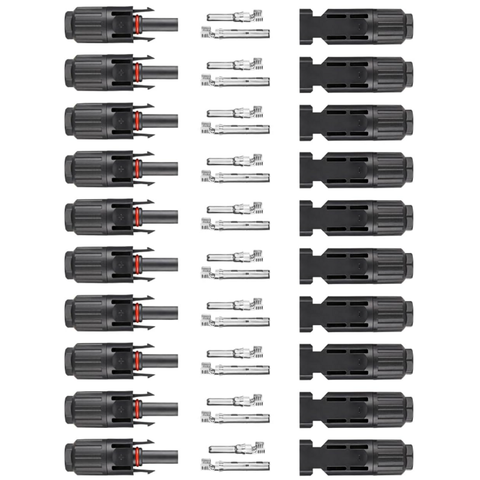 10 Pack Male/Female MC4 Connectors - Battery Hookup