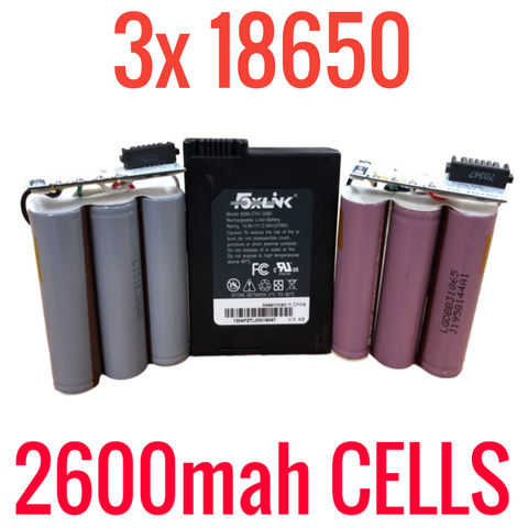 3x 2600mah 18650 Cells in Foxlink 27wh Modem Batteries