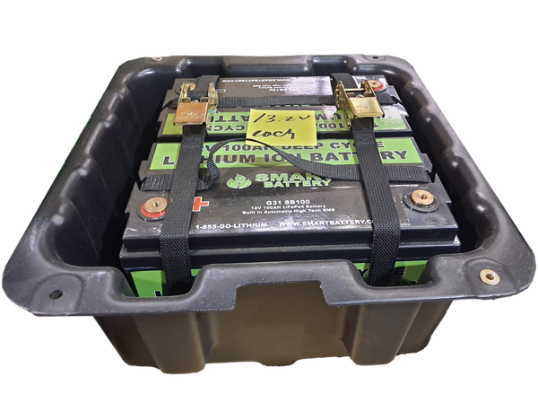 2x 12.8v 100ah Lifepo4 batteries with Outdoor Enclosure