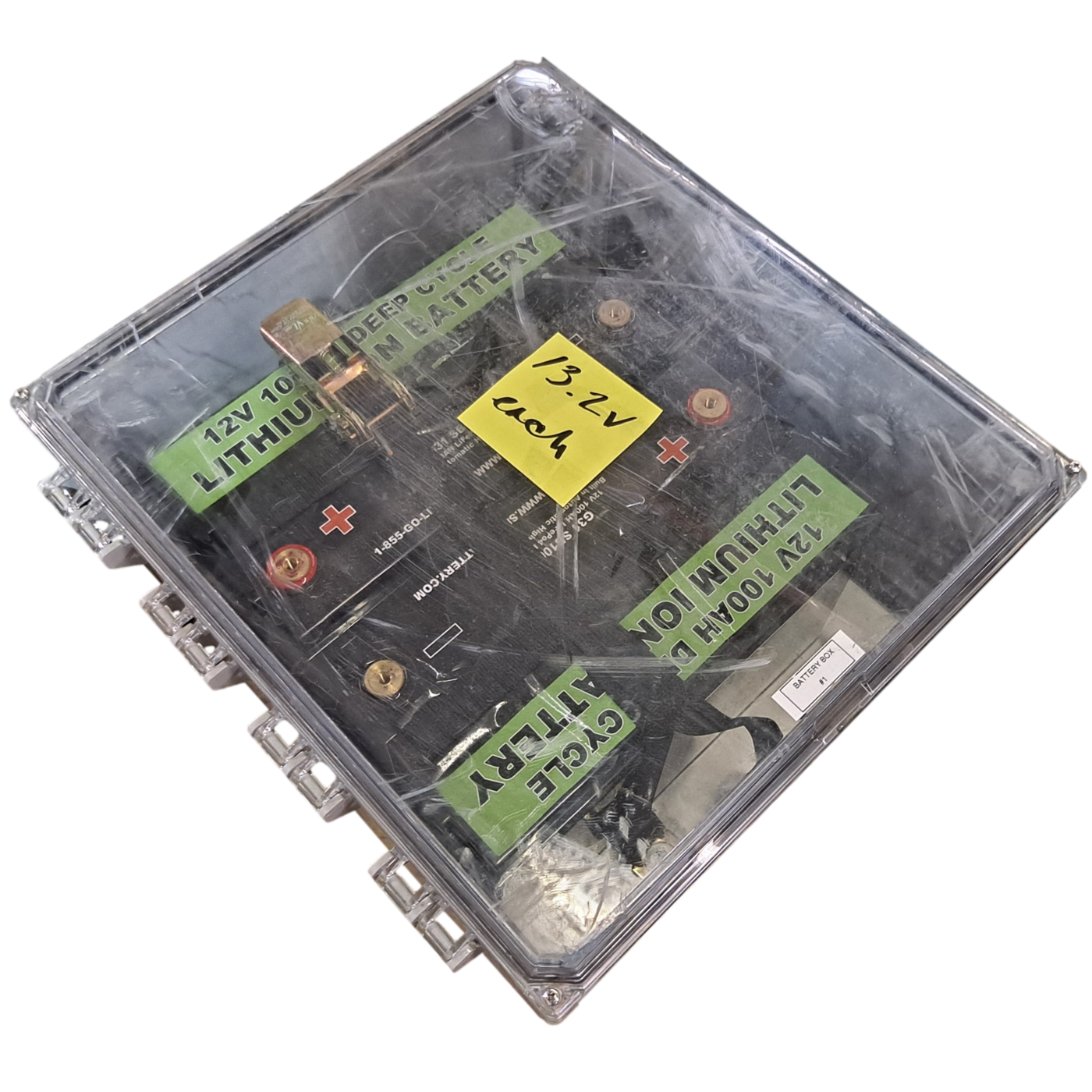 2x 12.8v 100ah Lifepo4 batteries with Enclosure and Lid