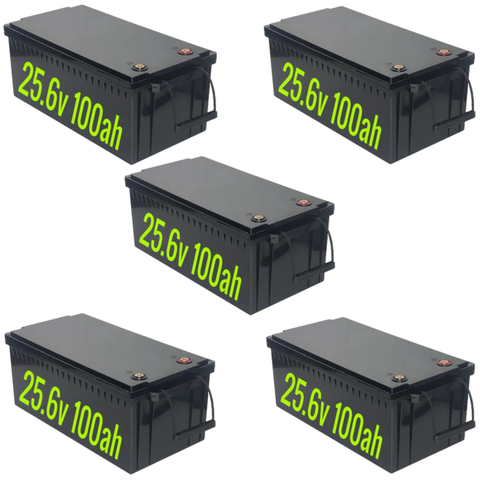 5x 25.6v 100ah 2.56kwh Lifepo4 Batteries - Fully Tested - 12.8kWh