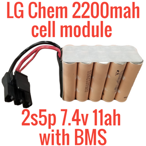 LG Chem 7.4v 11ah 81wh module w/ BMS