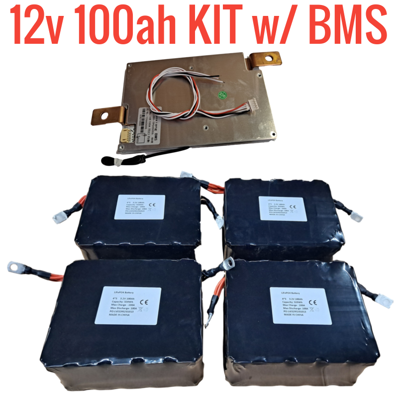 NEW 12v 100ah Lifepo4 Kit w/ BMS & Low Temp