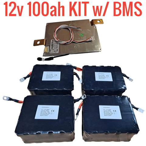 NEW 12v 100ah Lifepo4 Kit w/ BMS & Low Temp