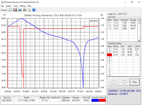 48v 6.4ah 307.84wh Battery with Panasonic Cells - $64/kWh