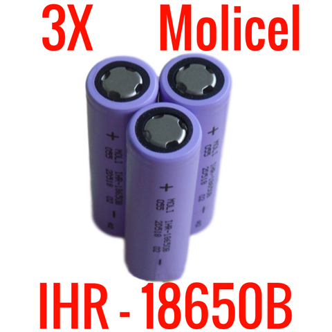 3x Molicel IHR-18650B 2250mah 10.8V 24Wh