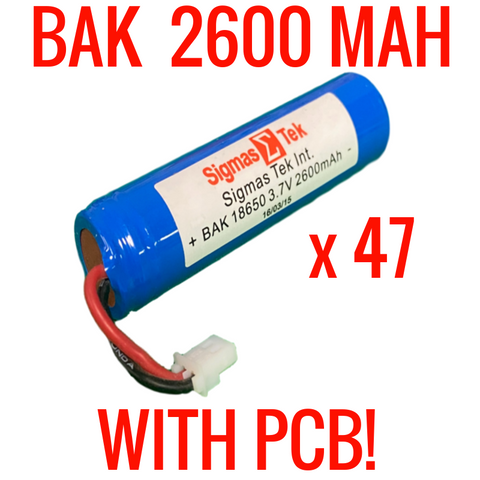 47 BAK 2600mah 18650 WITH 5a PCB