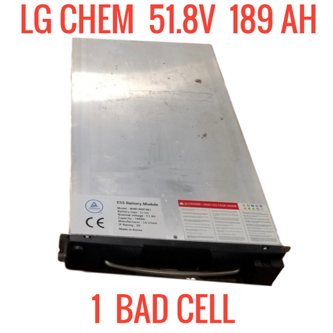 LG CHEM 48V 9.79kWh 51.8V 189AH WITH 1 BAD CELL