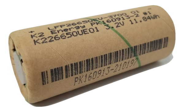 20 K2 26650 LFP26650EV 3700mah 11.84wh Lifepo4