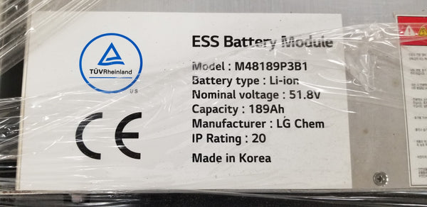 LG CHEM 48V 9.79kWh 51.8V 189AH WITH 1 BAD CELL