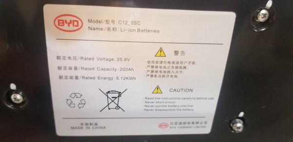 BYD 24v 8s Lifepo4 3kWh BLOWOUT!