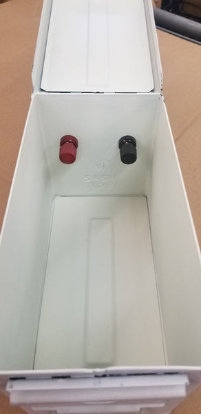 White Ammo Can with Binding Posts
