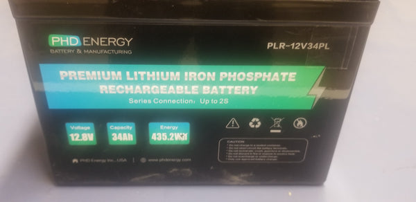 PHD Energy 12.8v 34ah 435.2wh LifePo4 Module w/ BMS