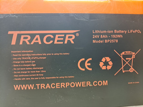 Tracer 24v 8ah 192wh with BMS / waterproof