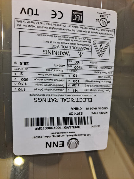 6 110w ENN Thin Film Solar Panels w/ mounting bracket