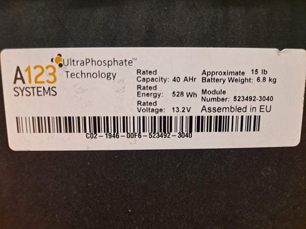 Porsche A123 12v 40ah Lifepo4 660a Starter Battery