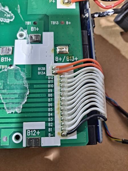 48v 12.8ah 599wh 13s4p MH1 3200mah cells